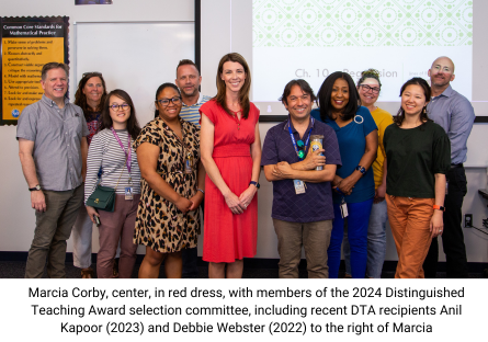 Phoenix College Math faculty member Marcia Corby with other members of faculty who served on the Distinguished Teaching Award selection committee