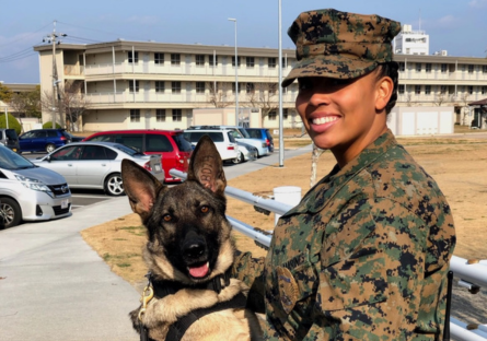 Phoenix College student Sahara Delaughter is a veteran of the Marine Corps as a Military Police dog handler. 