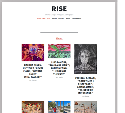 Read Phoenix College's Online Literary Zine, RISE