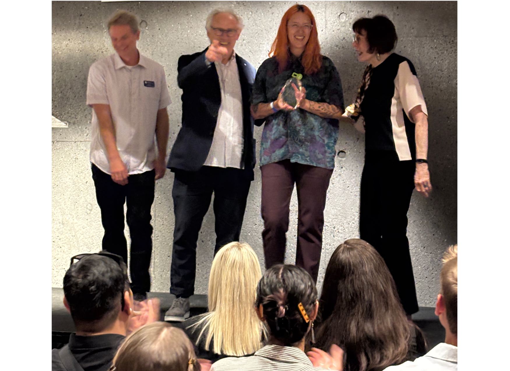 Photo of Eric Fischl, Marilyn Minter, Jay Hardin, and Lila Rodriguez