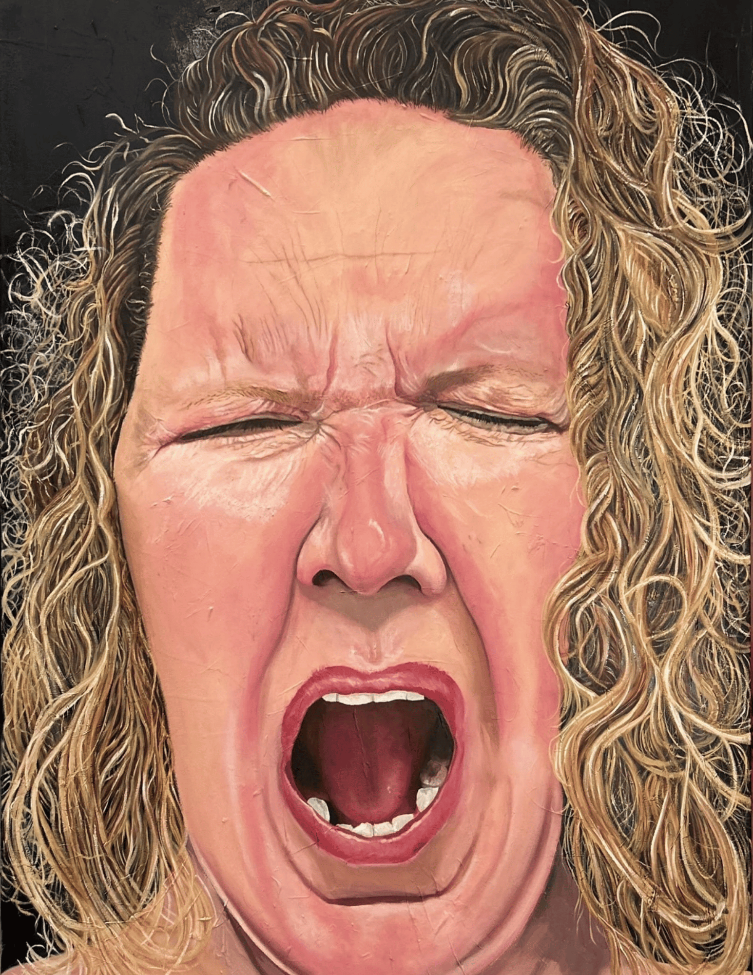 Painting of a woman showing agony