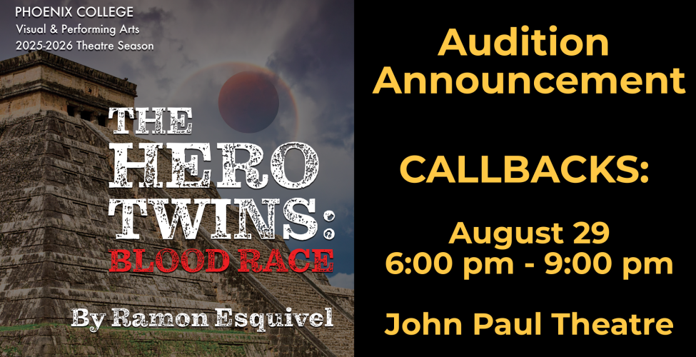Callbacks for Hero Twins: Blood Race take place on August 29, 6:00 pm - 9:00 pm