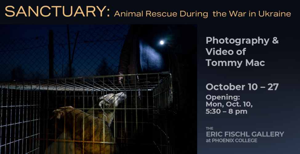See Thomas Machowicz's exhibit "SANCTUARY: Animal Rescue During  the War in Ukraine" 10/10 -  10/27, at PC's Eric Fischl Gallery