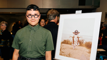 Phoenix College alum Adam Corona at the 2025 Eric Fischl Series at the Phoenix Art Museum