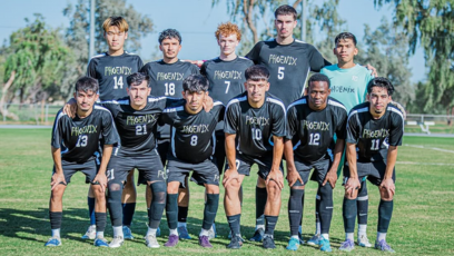 Phoenix College Men's Soccer team on the pitch