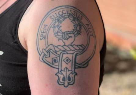 Phoenix College faculty Allison Hawn's tattoo of the Ross family crest