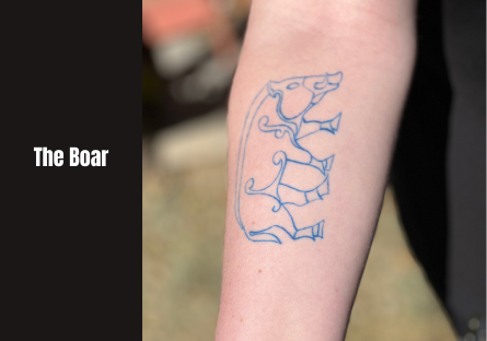 Phoenix College faculty Allison Hawn's tattoo of The Boar