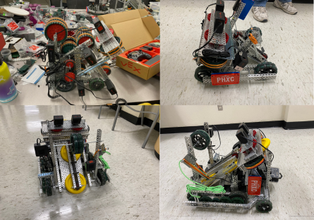 The robots used in the robotics competition. 
