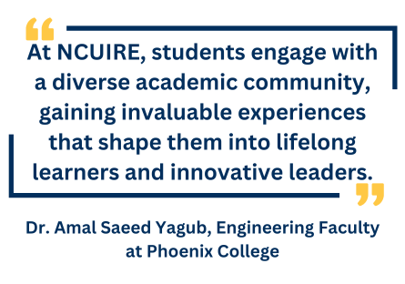Quote by Dr. Amal Saeed Yagub about the impact of NCUIRE on PC students