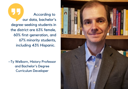 PC history professor Ty Welborn was also the curriculum developer for the bachelor's degree programs
