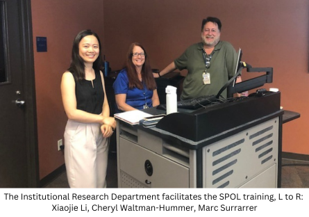 Xiaojie Li, Cheryl Waltman-Hummer and Marc Surrarrer from Phoenix College's Institutional Research Department