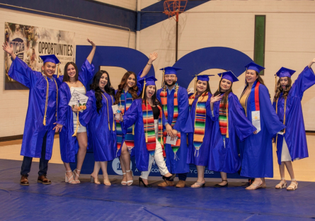 Phoenix College students celebrating graduation