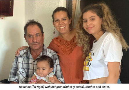 Phoenix College student Roxanne Carbajal with her grandfather (seated), her mother and younger sister. 