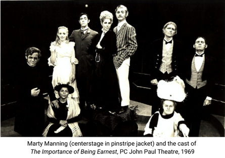 Marty Manning in PC's production of The Importance of Being Earnest in 1969