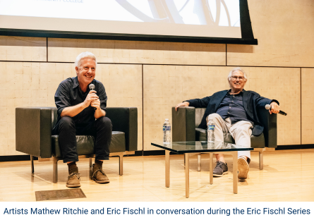 Guest artist Matthew Ritichie (left) in conversation with Eric Fischl, founder of the Eric Fischl Series