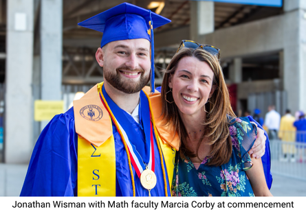 Jonathan Wisman was a Student Success Specialist in Math faculty member Marcia Corby's class providing his peers math support and tutoring