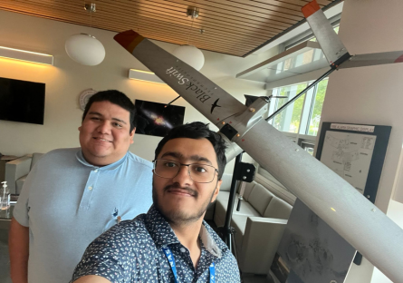 Jesus Zermeno and Varun Murale at NASA Ames Research Center as part of their NCAS: Mission 3 experience