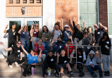 Phoenix College Psych101 students with their elementary school pen pals on the campus of Phoenix College