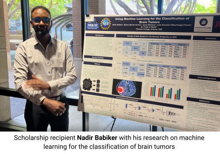 PC Student and MESA participant Nadir Babiker with his research on machine learning for the classification of brain tumors 