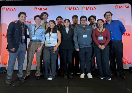 Phoenix College student Jeffrey Vargas Felix, far right, stands with his team that addressed the United Nations Sustainable Development Goal: Quality Education. 