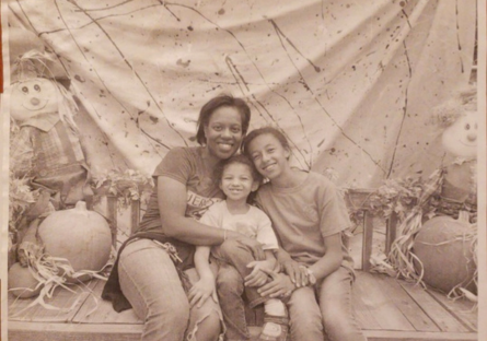 Tanya Daniels with her daughters Alex and Maia. 