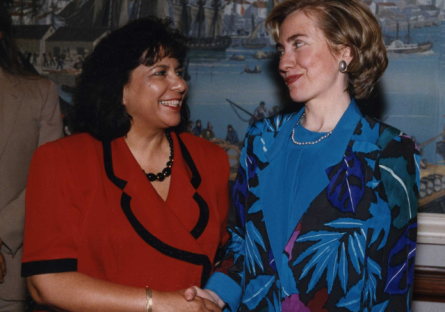 Cecilia Esquer and Hillary Clinton