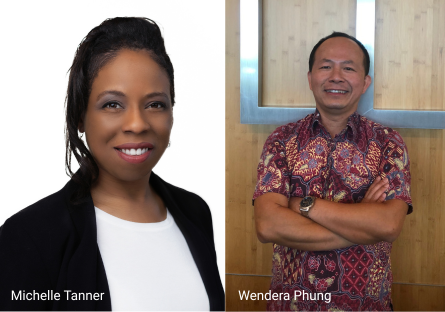 Headshots of advisors Michelle Tanner and Wendera Phung