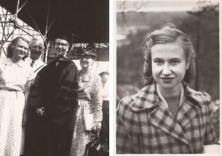 Black and white images of Dr. Katherine McLean as young woman