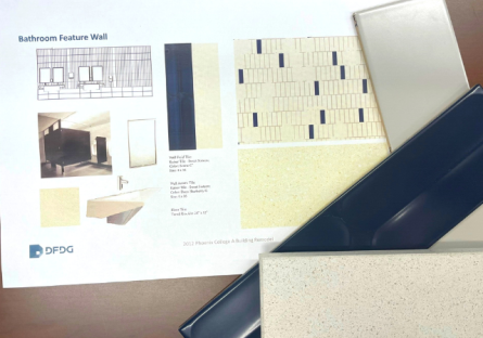 Image of new bathroom design with ceramic tiles
