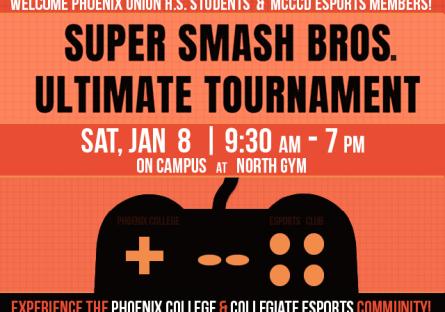 Phoenix Union High Schoolers and MCCCD Egamers:  Join the Super Smash Bros Ultimate Tournament