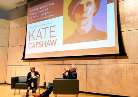 Eric Fischl and Guest Artist, Kate Capshaw, speak at the Eric Fischl Lecture Series, at the Phoenix Art Museum.  