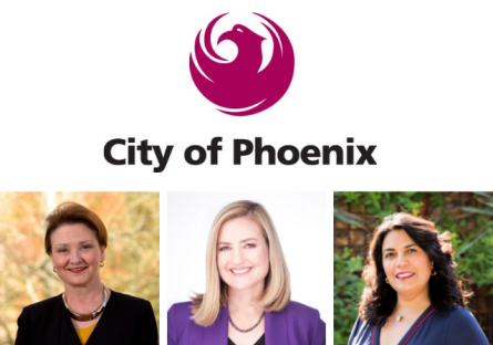 City of Phoenix leaders - (from left to right) - Christine Mackay, Mayor Kate Gallego, Laura Pastor