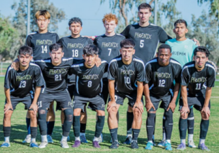 Phoenix College Men's Soccer team on the pitch