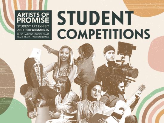 Phoenix College Students, Explore the 7 categories for the MCCCD Artists of Promise Competition.