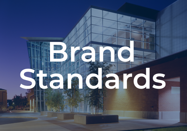 Brand Standards over an image of the PC Dalby B Building